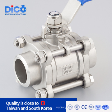 Butt Weld Stainless Steel 3PC Floating Ball Valve